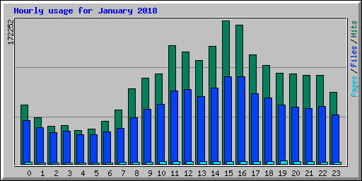 Hourly usage for January 2018