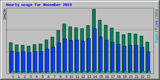 Hourly usage for November 2019