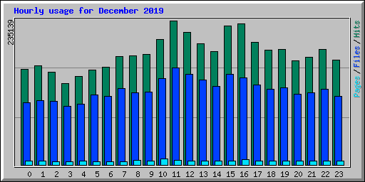 Hourly usage for December 2019