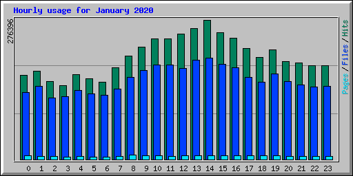 Hourly usage for January 2020