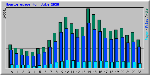 Hourly usage for July 2020